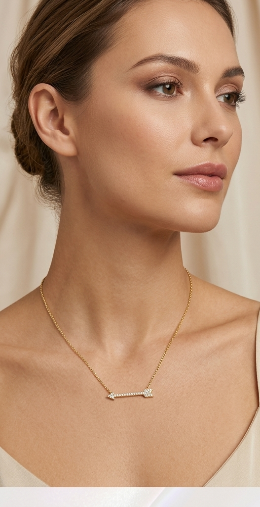 Pavé Diamond Arrow Pendant Necklace