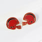 18K Gold Dipped Enamel Football Helmet Game Day Stud Earring