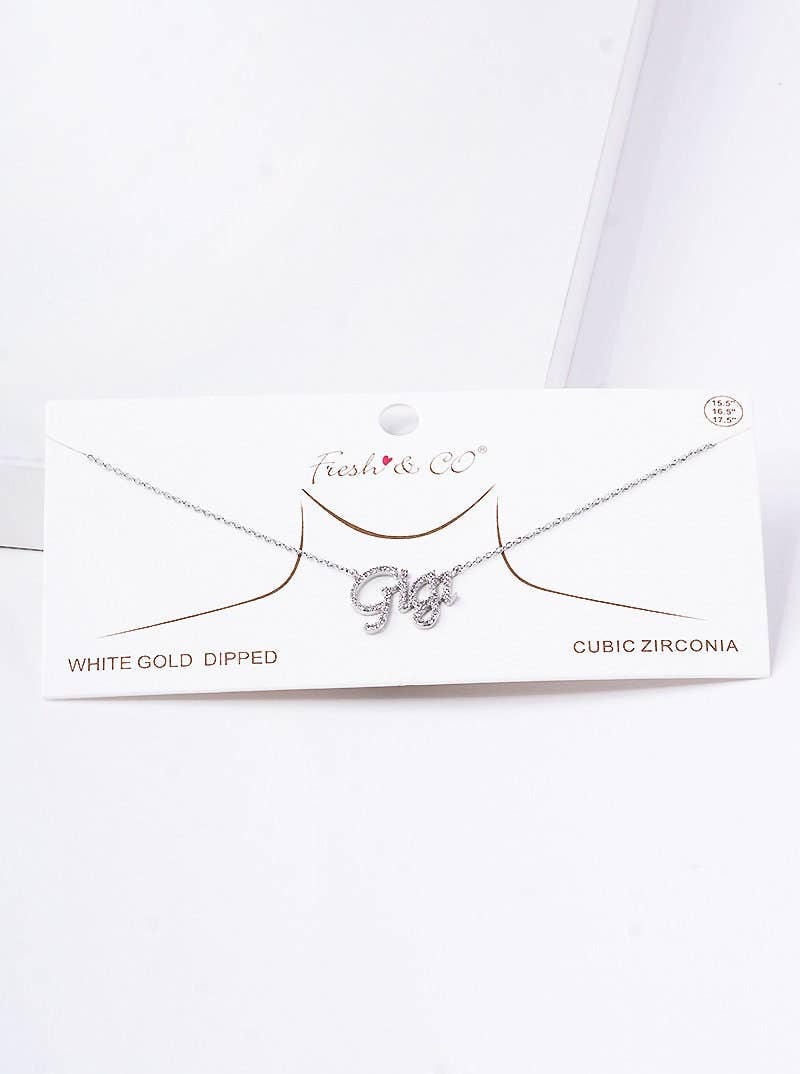 Gold Plated Gigi Script Necklace