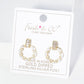 18K Gold Dipped CZ Pearl Beaded Circle Drop Post Earrings
