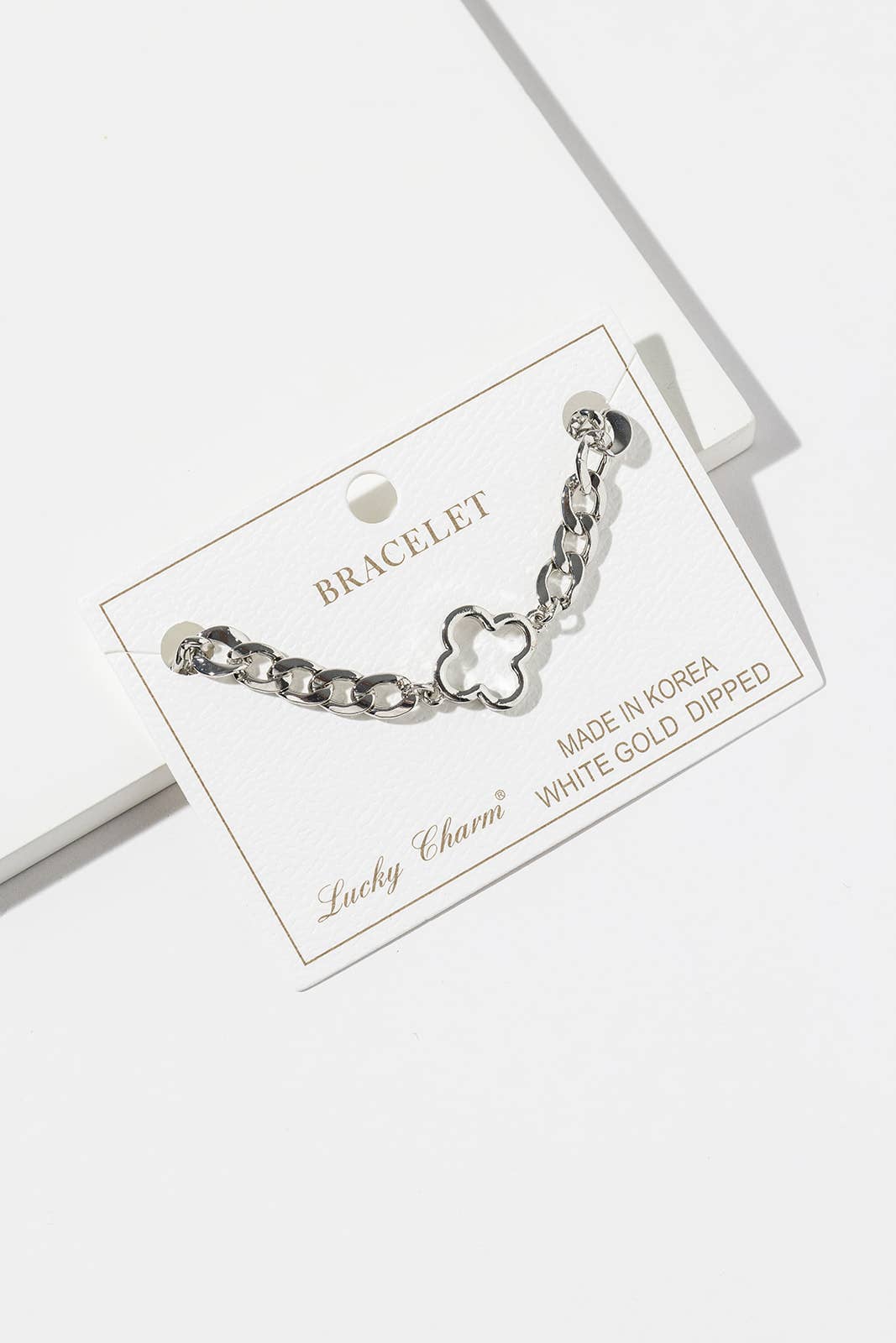 Clover Link Curb Chain Bracelet