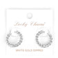 Gold Plated Polished Textured Hoop Earrings