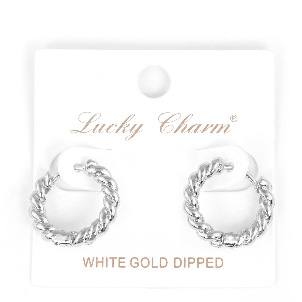 Gold Plated Polished Textured Hoop Earrings