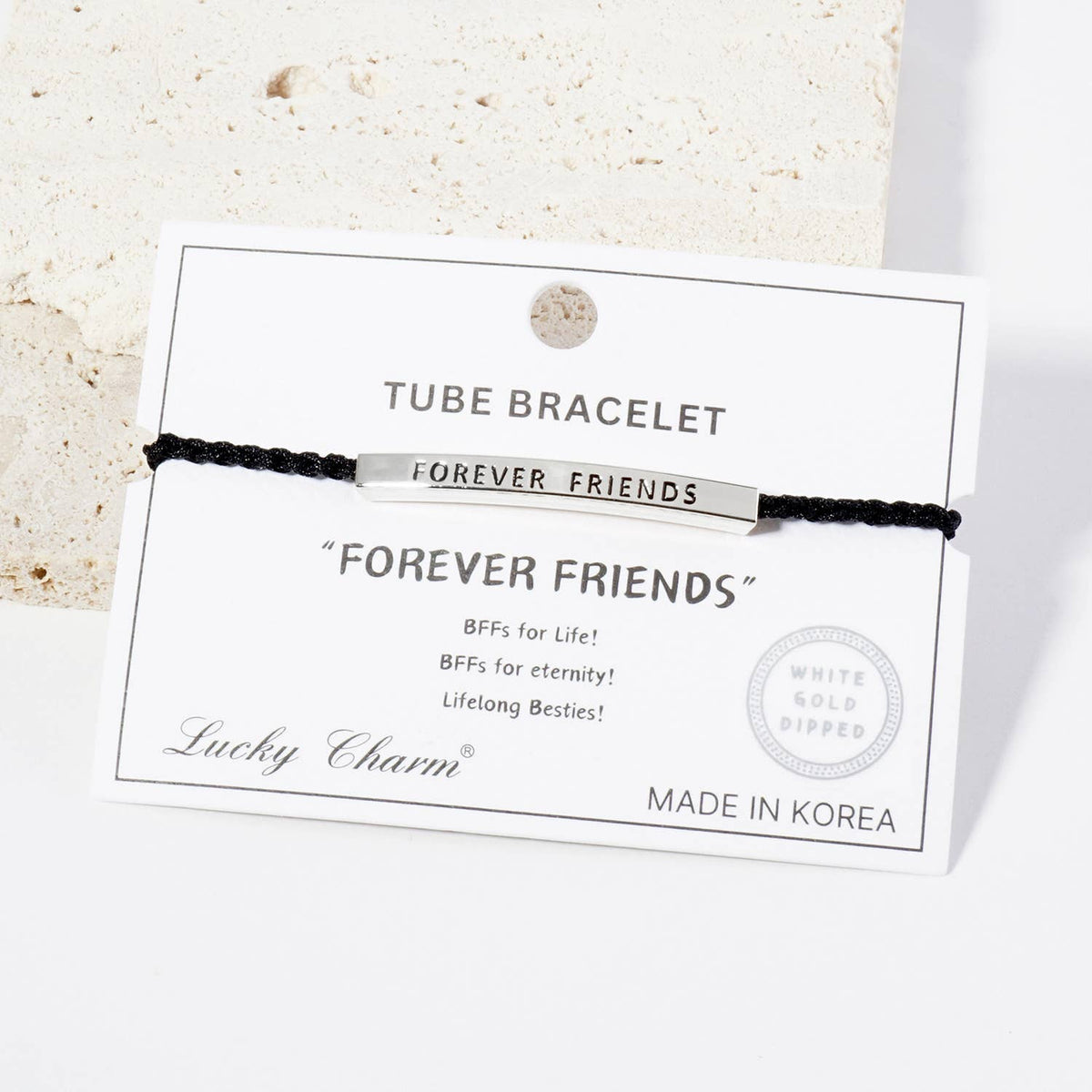 Inspirational Messages "Forever Friends" Tube Bar Bracelet
