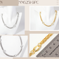 Five Oval-Chain Accents Wheat-Chain Necklace