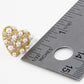 18K Gold Dipped Pearl Beaded Cubic Zirconia Heart Stud