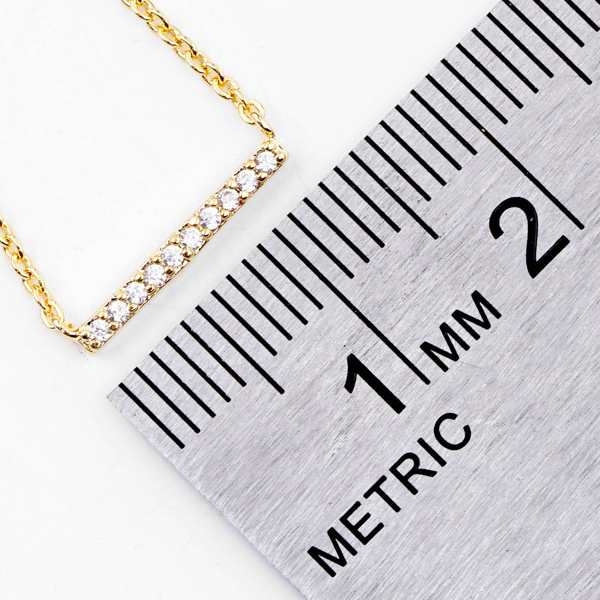 Dainty Pavé Bar Necklace