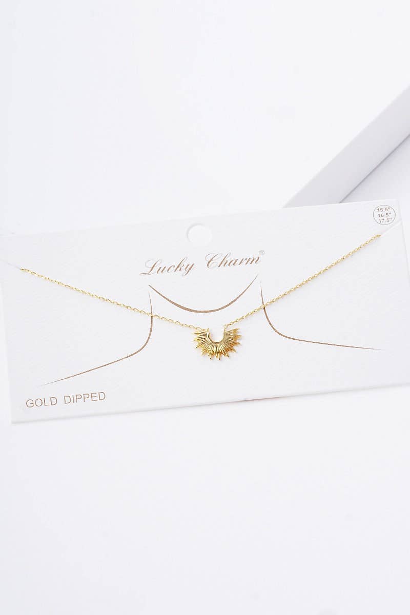 Gold Plated Half Starburst Necklace
