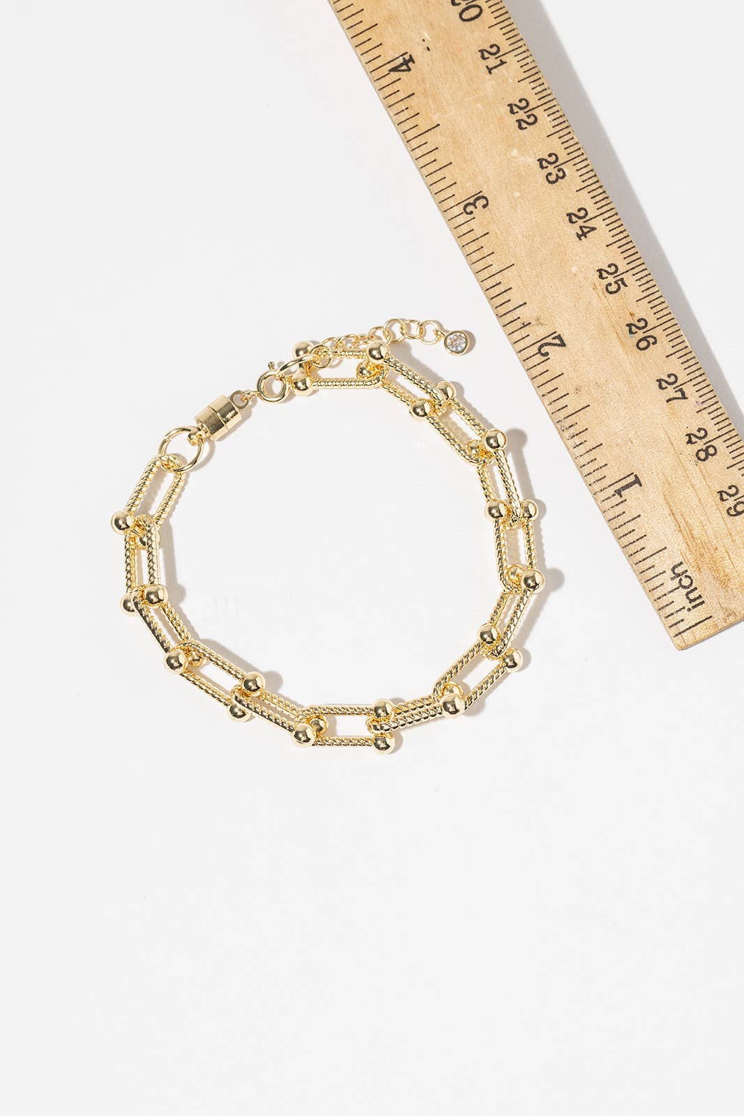 Effortless Magnetic Clasp Textured Link Bracelet