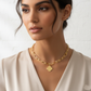 Mixed Link Chain Clover Pendant Necklace