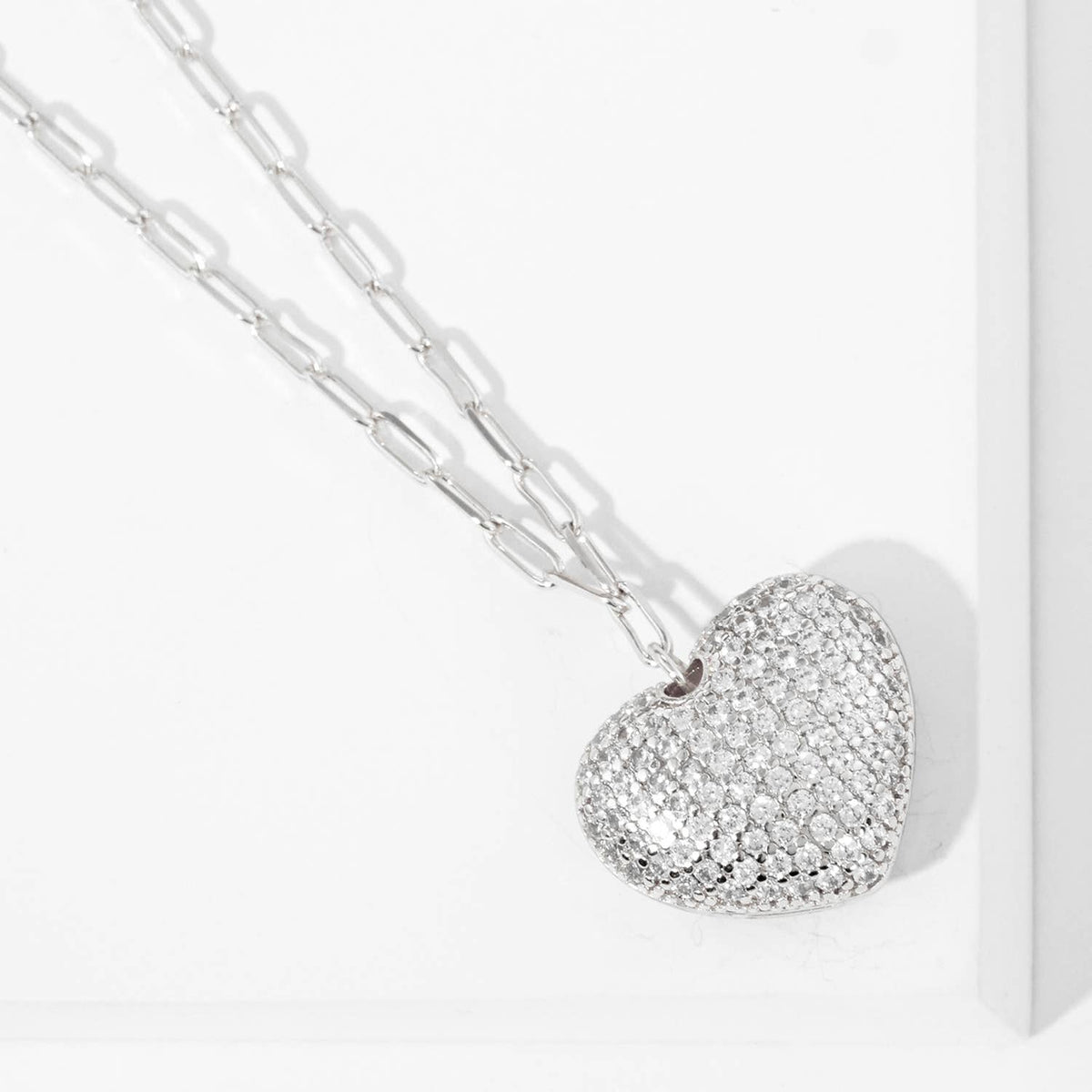 Gold Plated Cubic Heart Pendant Necklace