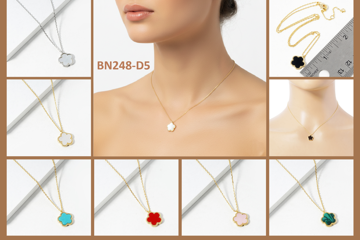 Elegant Clover Blossom Pendant Necklace