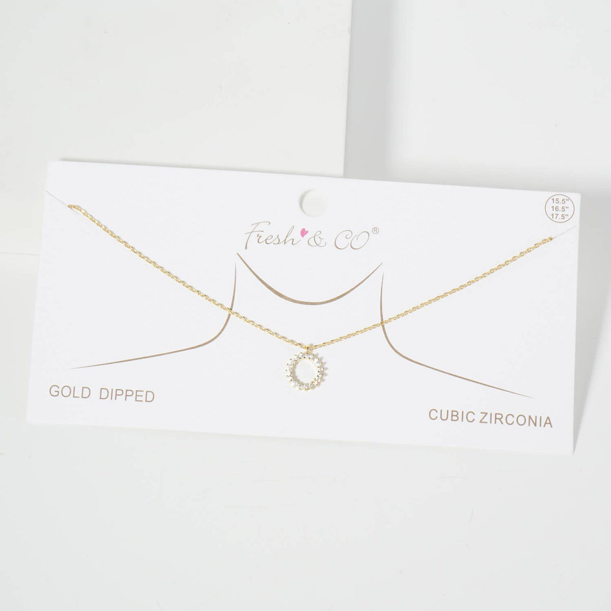 Minimalist Pave Circle Pendant Necklace
