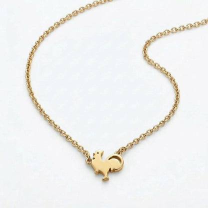 Minimalist Rooster Pendant Necklace
