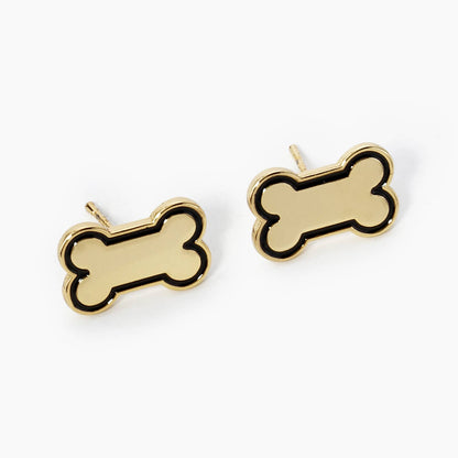 GAME DAY MASCOT 9MM ENAMEL DOG BONE TREAT STUD EARRINGS