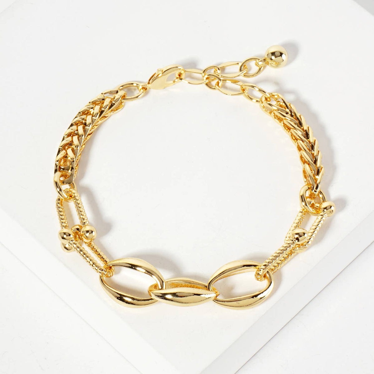 Mixed-Link Textured Chain Bracelet