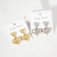 Polished Brass Double Heart Drop Dangle Earrings