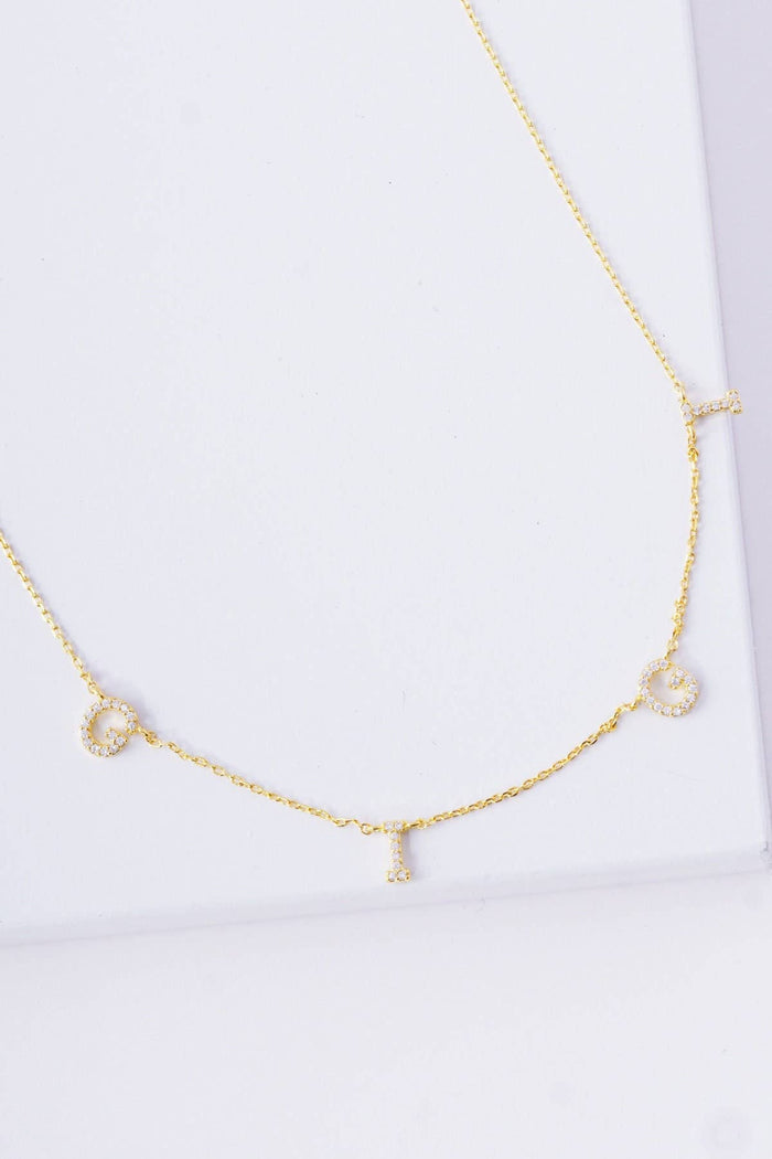 Gold Cubic Spaced Gigi Necklace