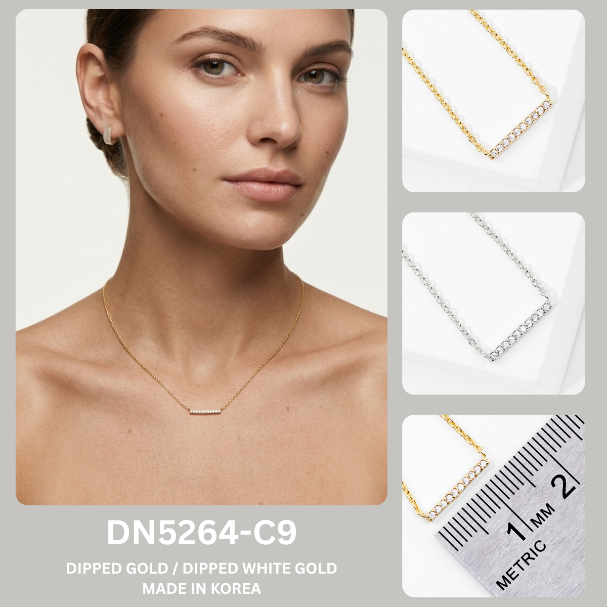 Dainty Pavé Bar Necklace