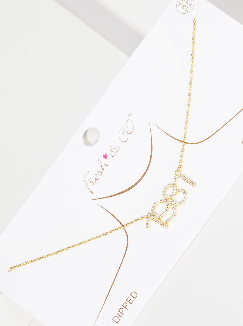 Gold Plated Cubic Birth Year Necklace