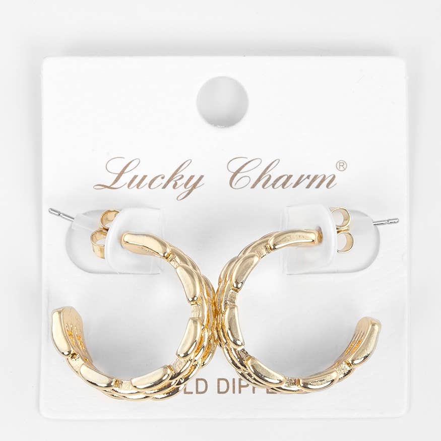 Gold Plated Chain Link Hoop Earrings