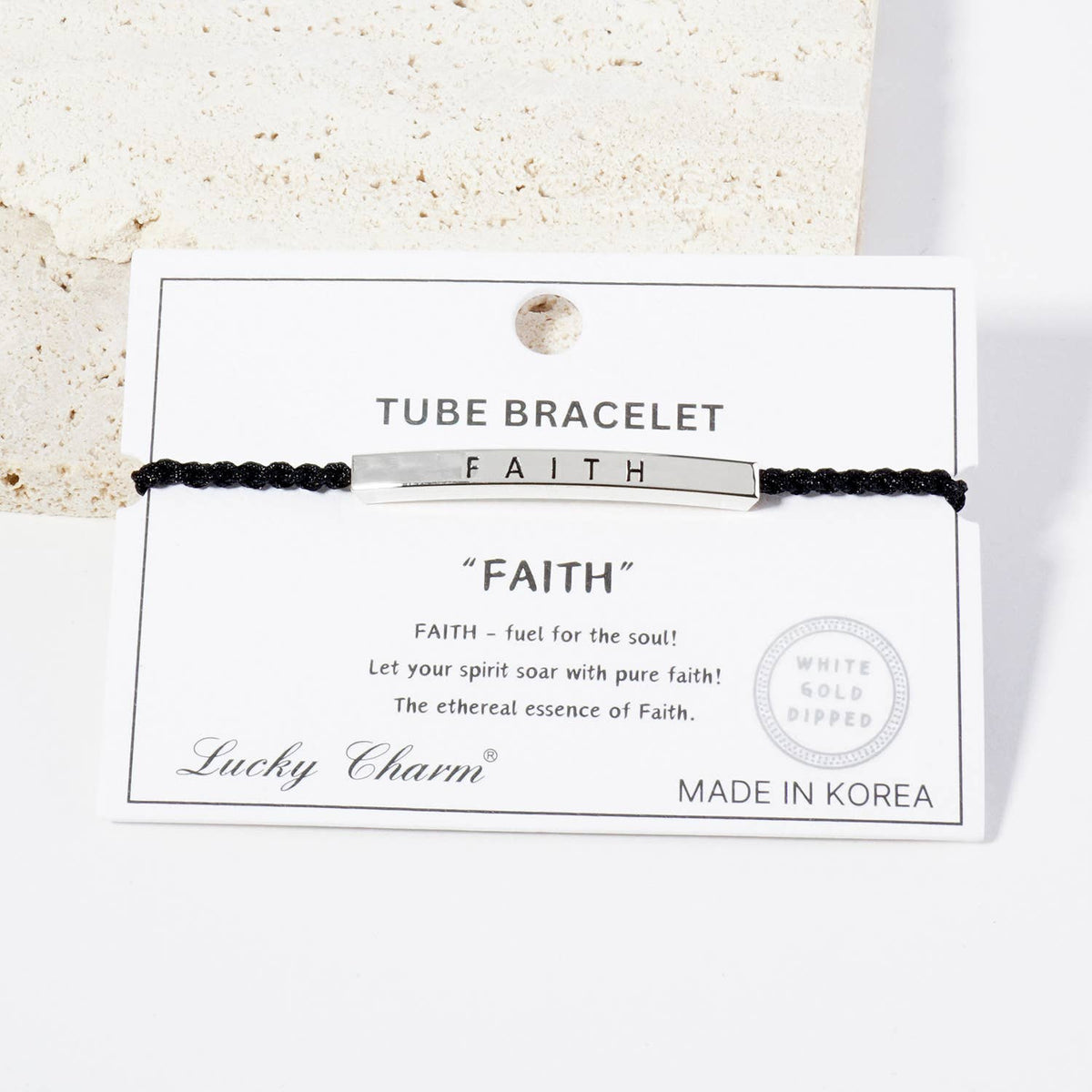 Inspirational Messages "Faith" Tube Bar Bracelet