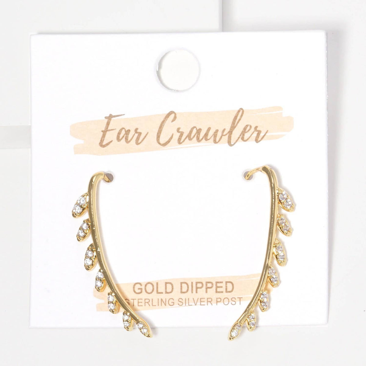 Gold Leaf Vine Ear Crawler Earrings