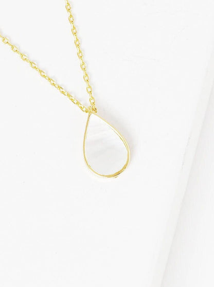 White Shelled Water Drop Necklace