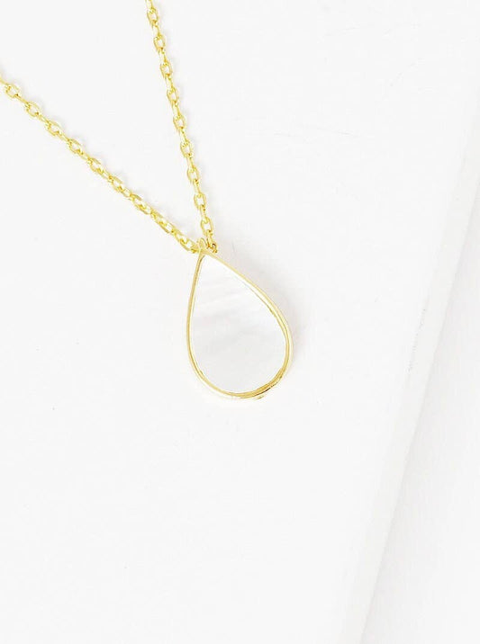 White Shelled Water Drop Necklace