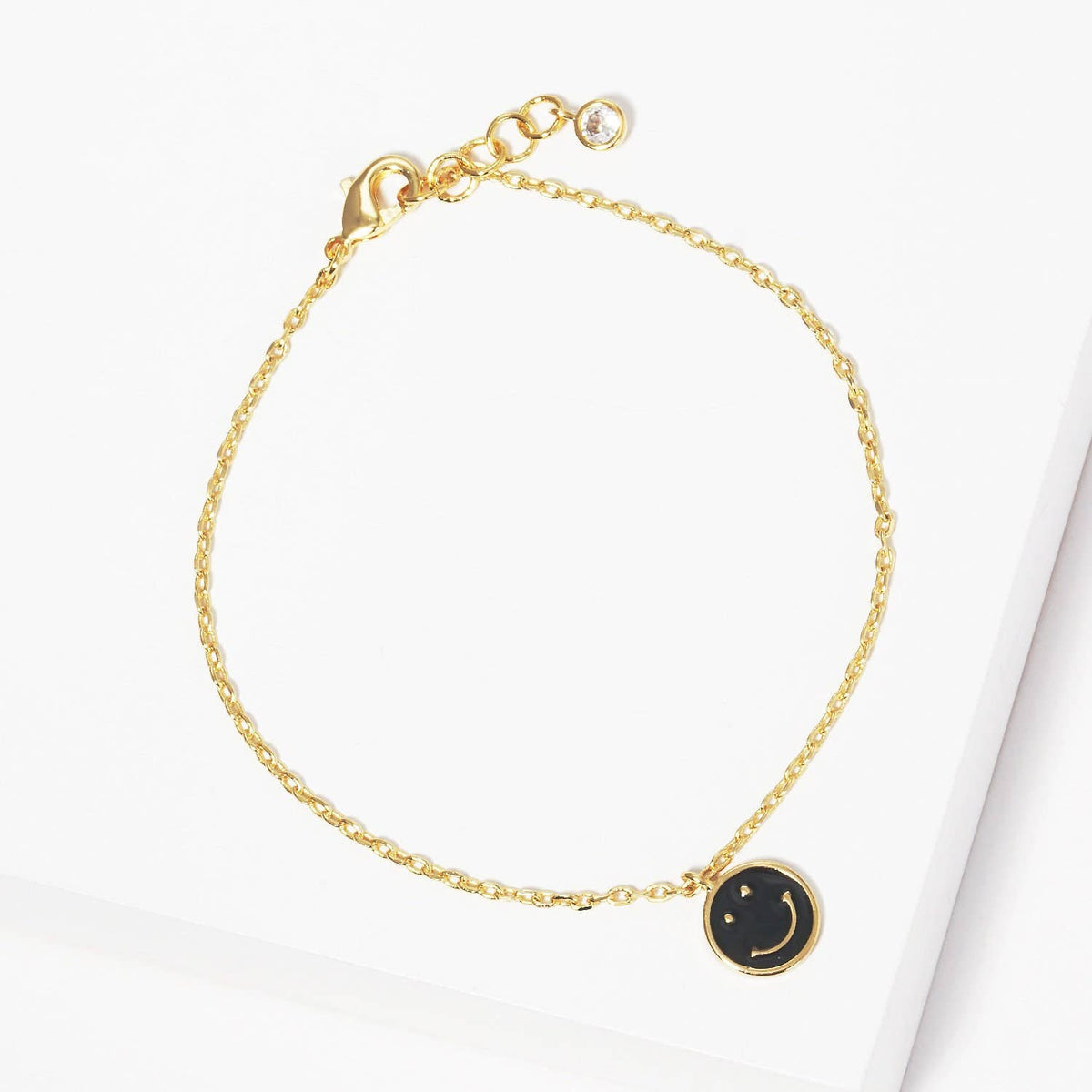 Gold Plated Smiley Face Chain Bracelet