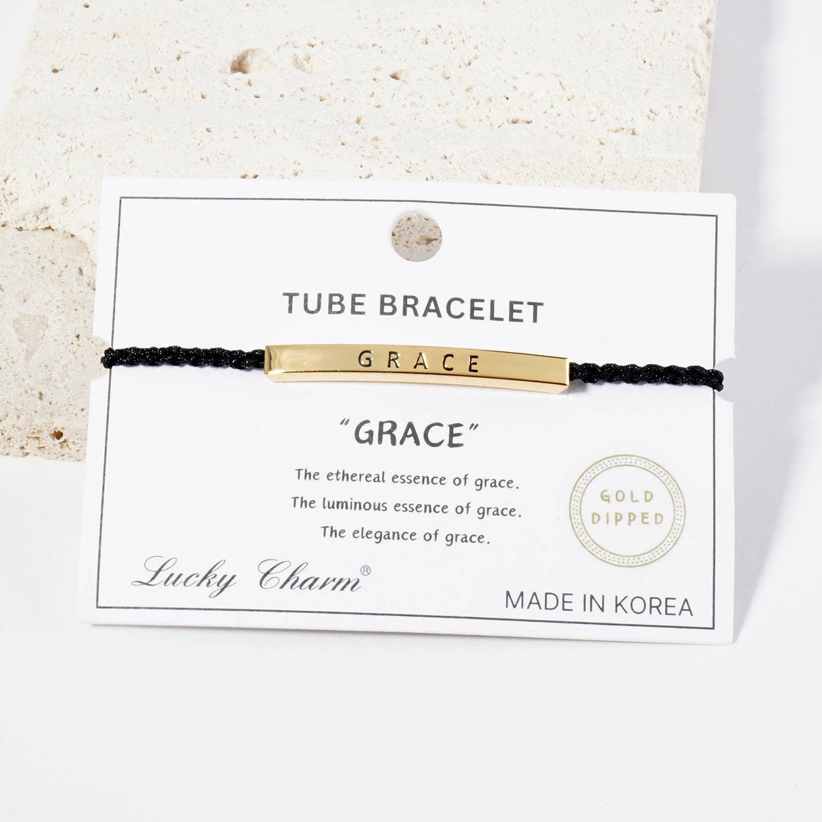 Inspirational Messages "Grace" Tube Bar Bracelet