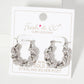 Rolled Design Single Row Embellishment 20mm Hoop Earrings