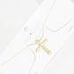 Gold Round Princess Cut Cross Necklace