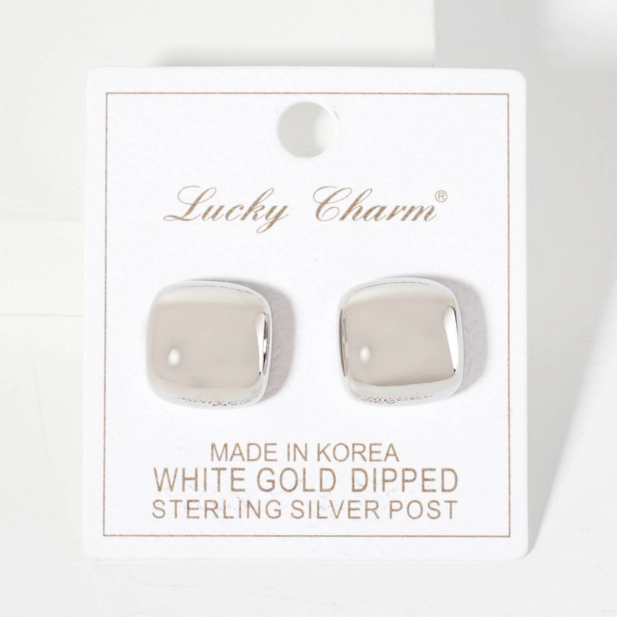 Polished Brass 16mm Square-Shaped Stud Earrings