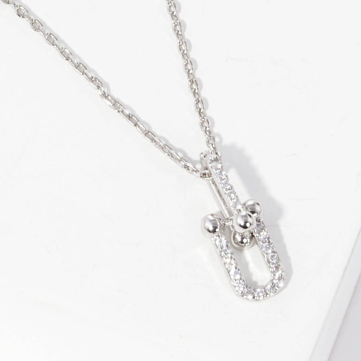 Gold Plated U Link Lock Chain Necklace