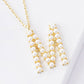 Gold Plated Pearl Initial Necklace