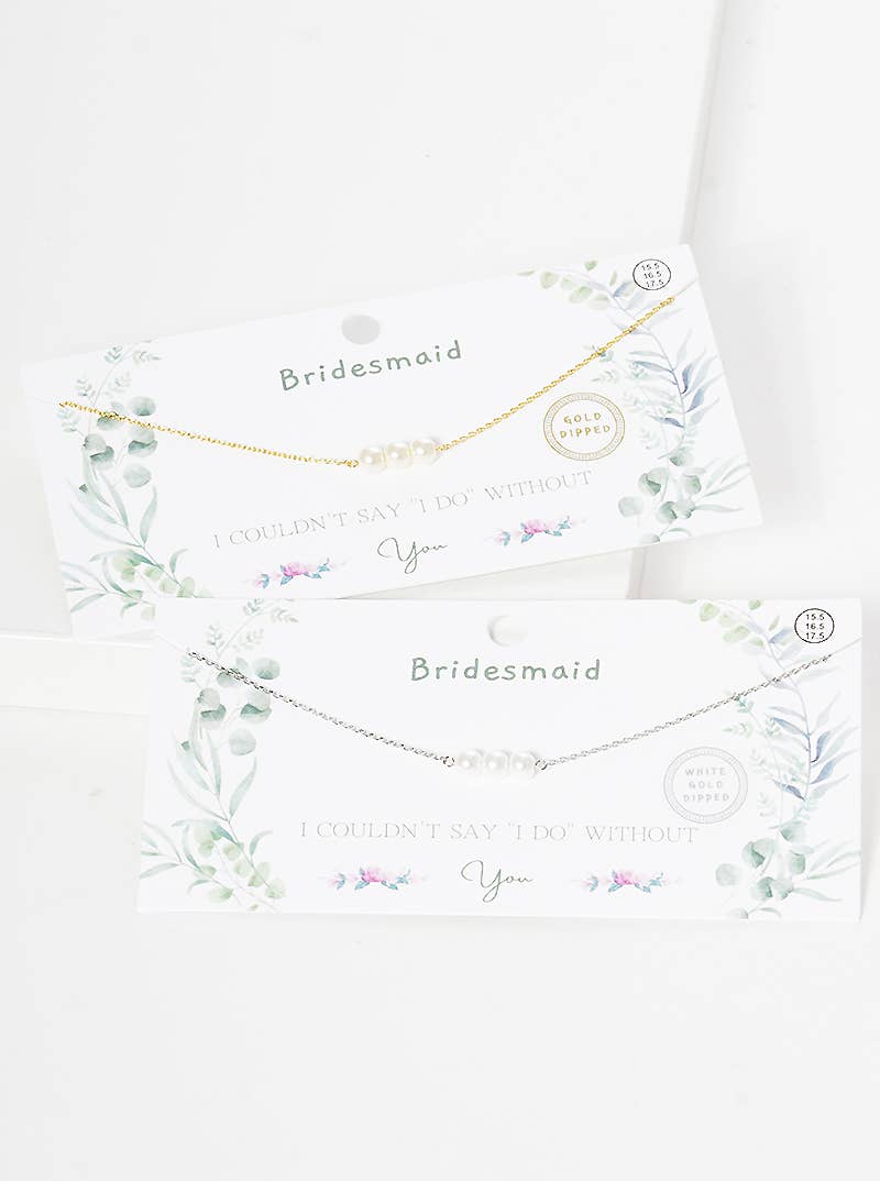 Bridesmaid 3-Pearl Delicate Necklace