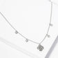 Cubic Zirconia Pave Clover Station Charm Choker Necklace
