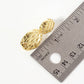 Polished Oval-Texture Peanut-Shaped Brass Earrings