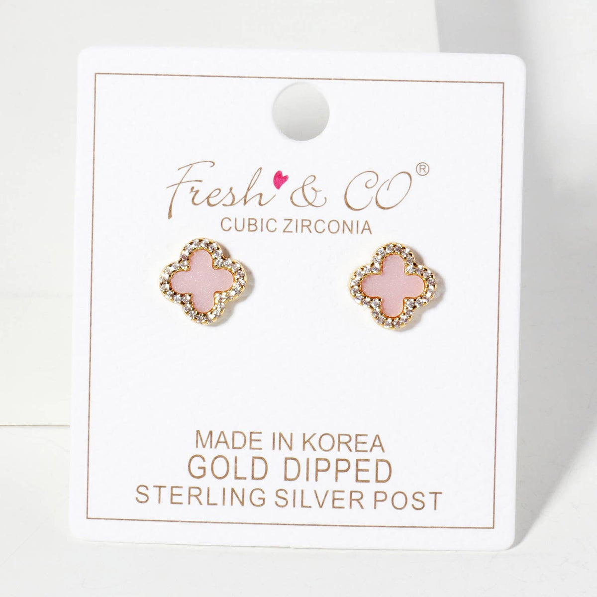 Pave-Set Cubic-Zirconia 11mm Quatrefoil Stud Earrings