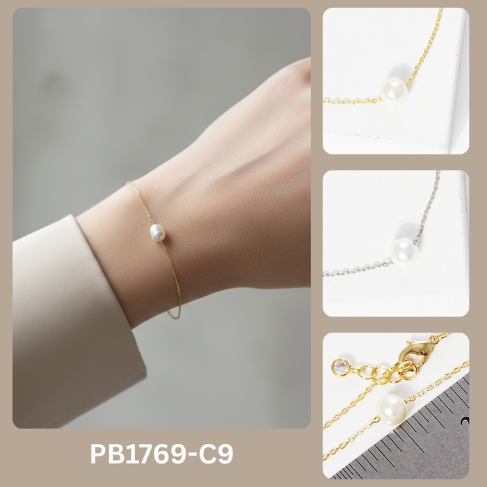 Minimalist Pearl Chain Bracelet