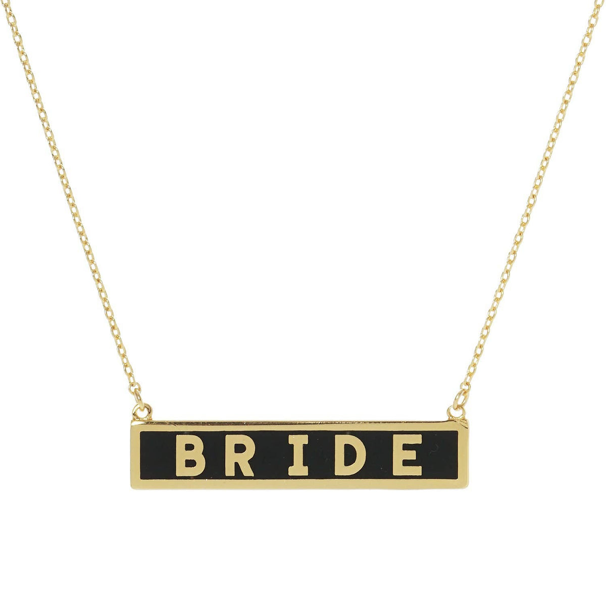 Gold Plated Mini Bar BRIDE Necklace