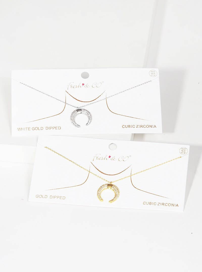 Gold Dipped Crescent Moon Necklace