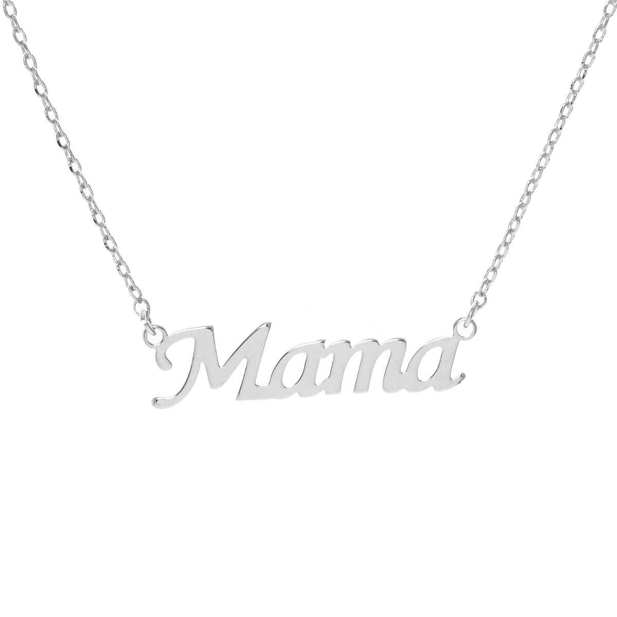 Gold Plated Script Letter Mama Necklace