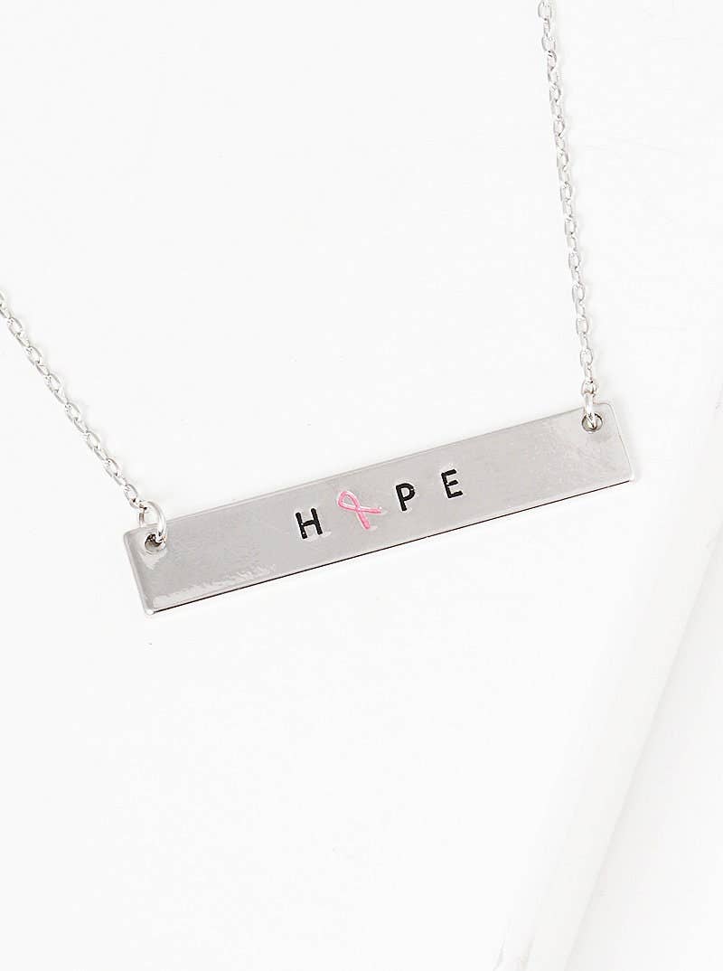 Breast Cancer Awareness "HOPE" Necklace