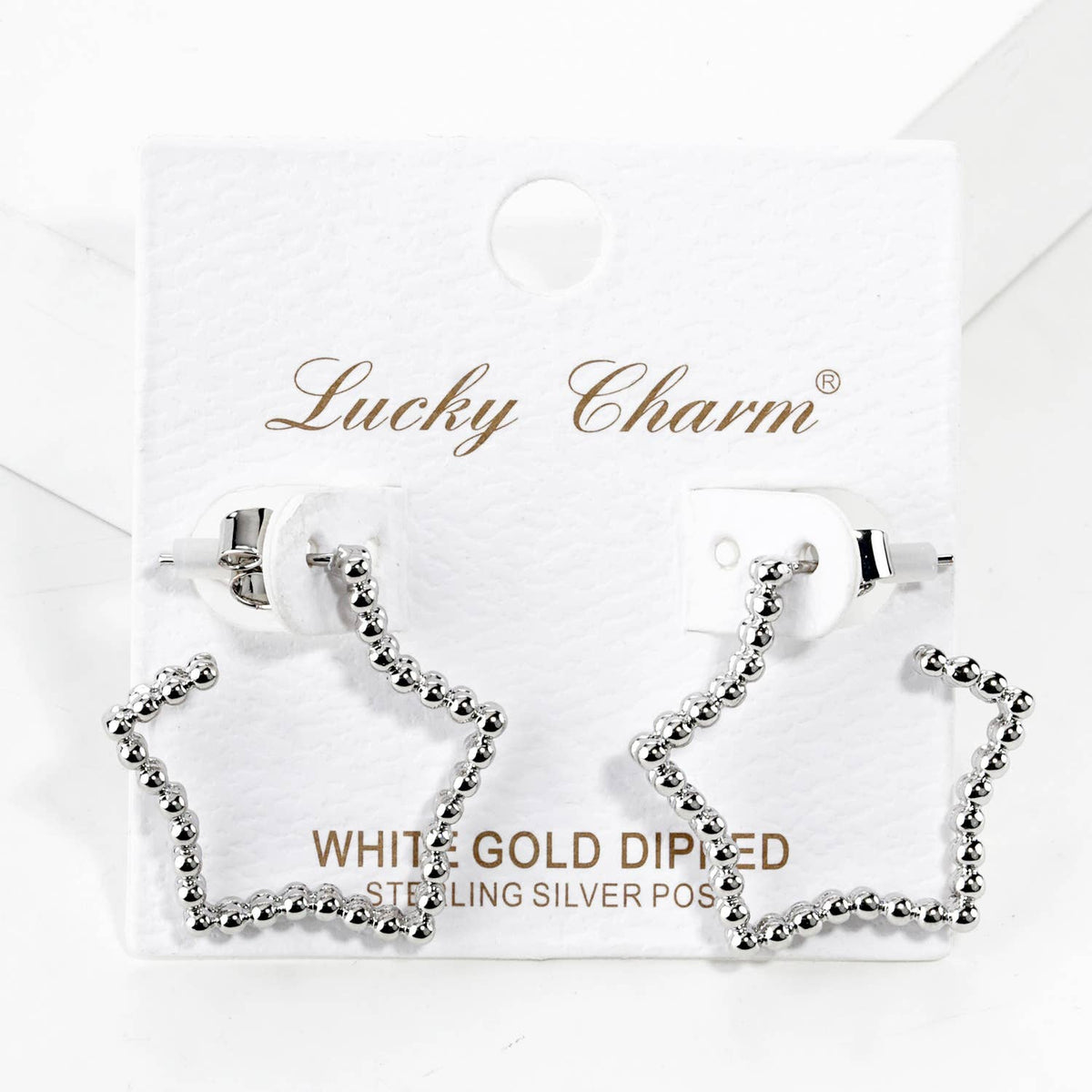 Dainty Beaded Star Hoop Earrings