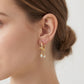 Dainty Bow & Cubic Zirconia Dangle Huggie Hoops