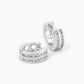 2 Line Micro Pave Set Cubic Zirconia 12mm Huggie Hoop