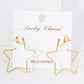 Polished Brass Delicate Star-Shaped 30mm Hoop Earrings