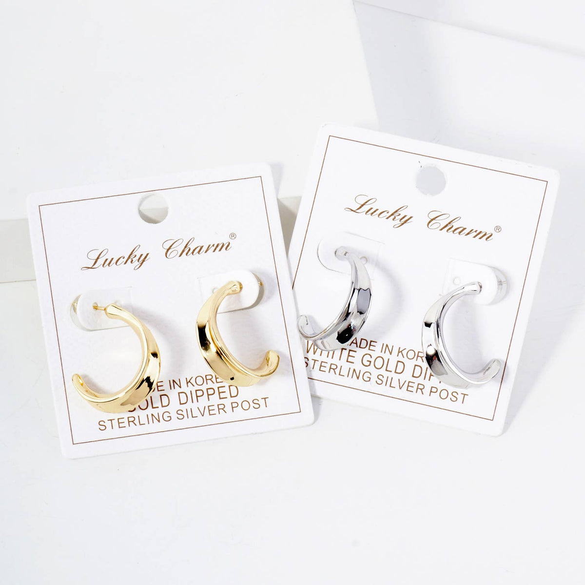 Polished Brass 25mm Teardrop-Shaped Open Hoop Earrings